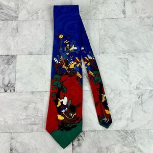 Disney Tie Mickey Mouse Goofy Don Quixote Sancho Panza Polyester 1993